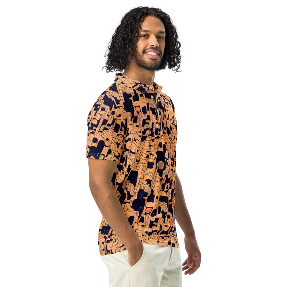 Apricot Orbit on Men's Slim Fit Polo Shirt — Right Front
