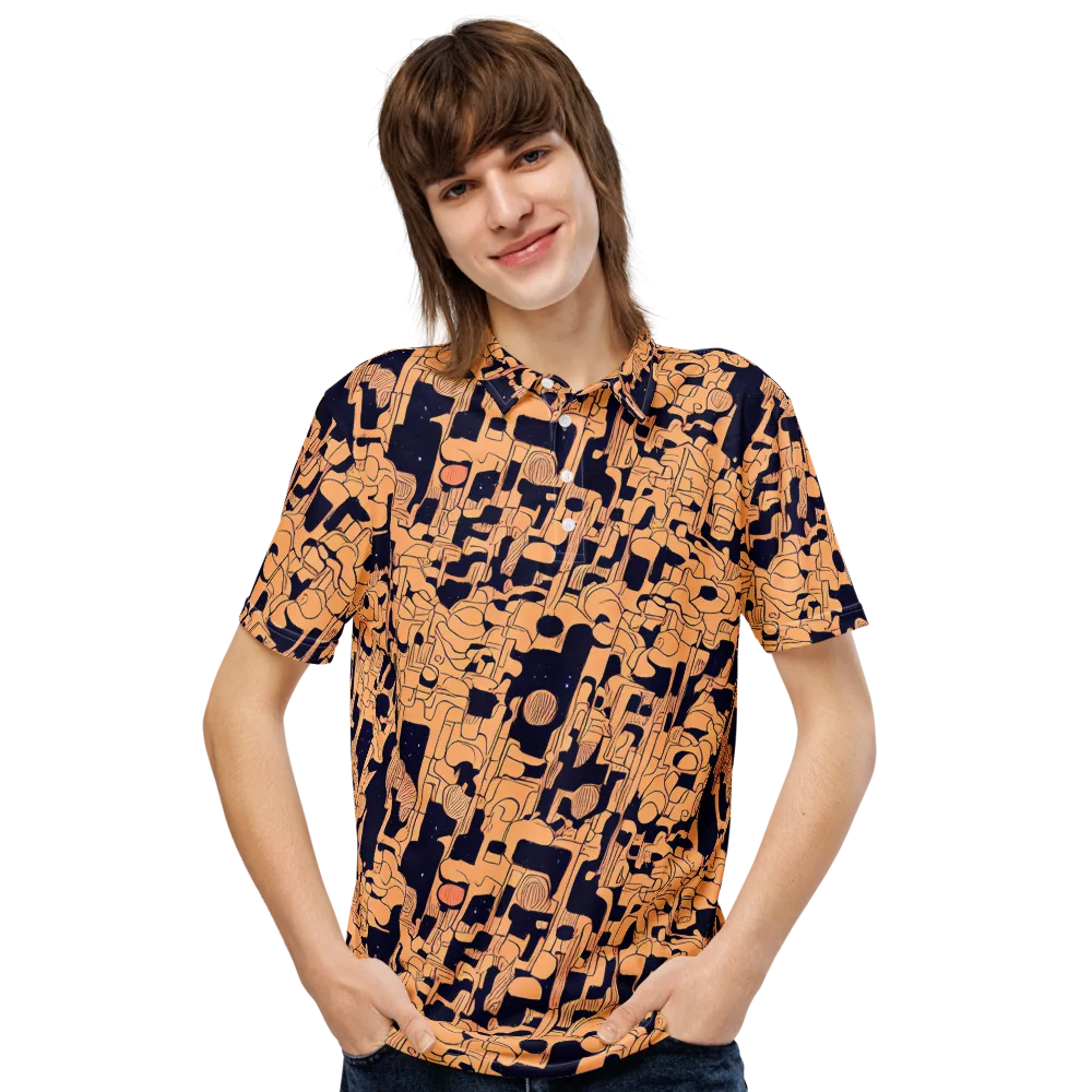 Apricot Orbit on Men's Slim Fit Polo Shirt — Front