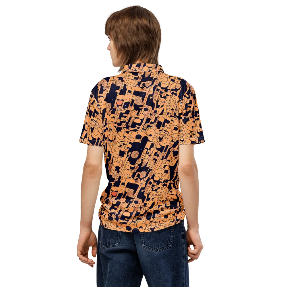 Apricot Orbit on Men's Slim Fit Polo Shirt — Back