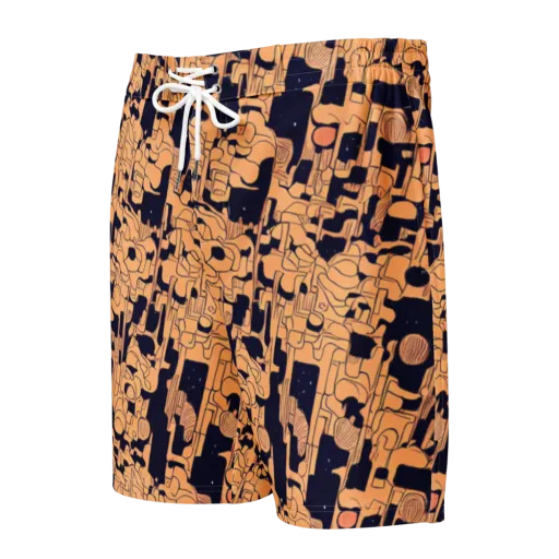 Apricot Orbit on a Men's Board Shorts