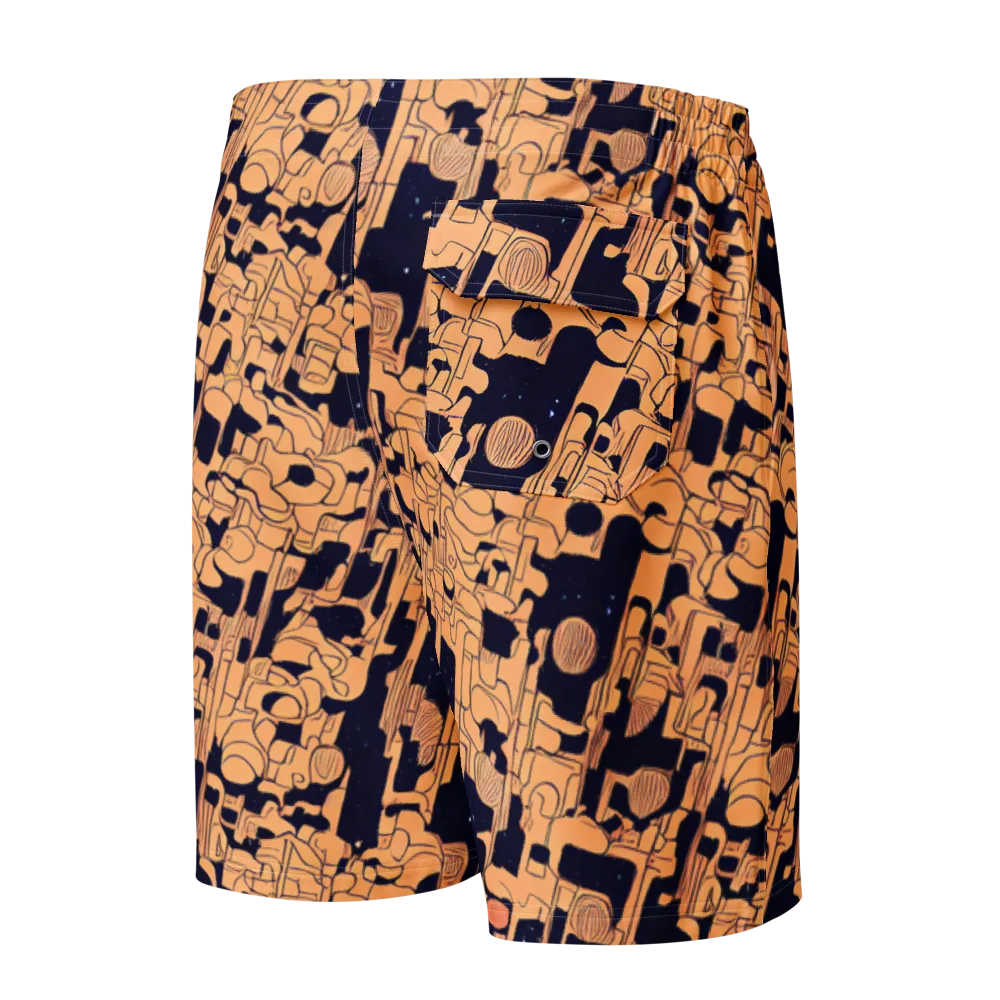 Apricot Orbit on Men's Board Shorts — Back