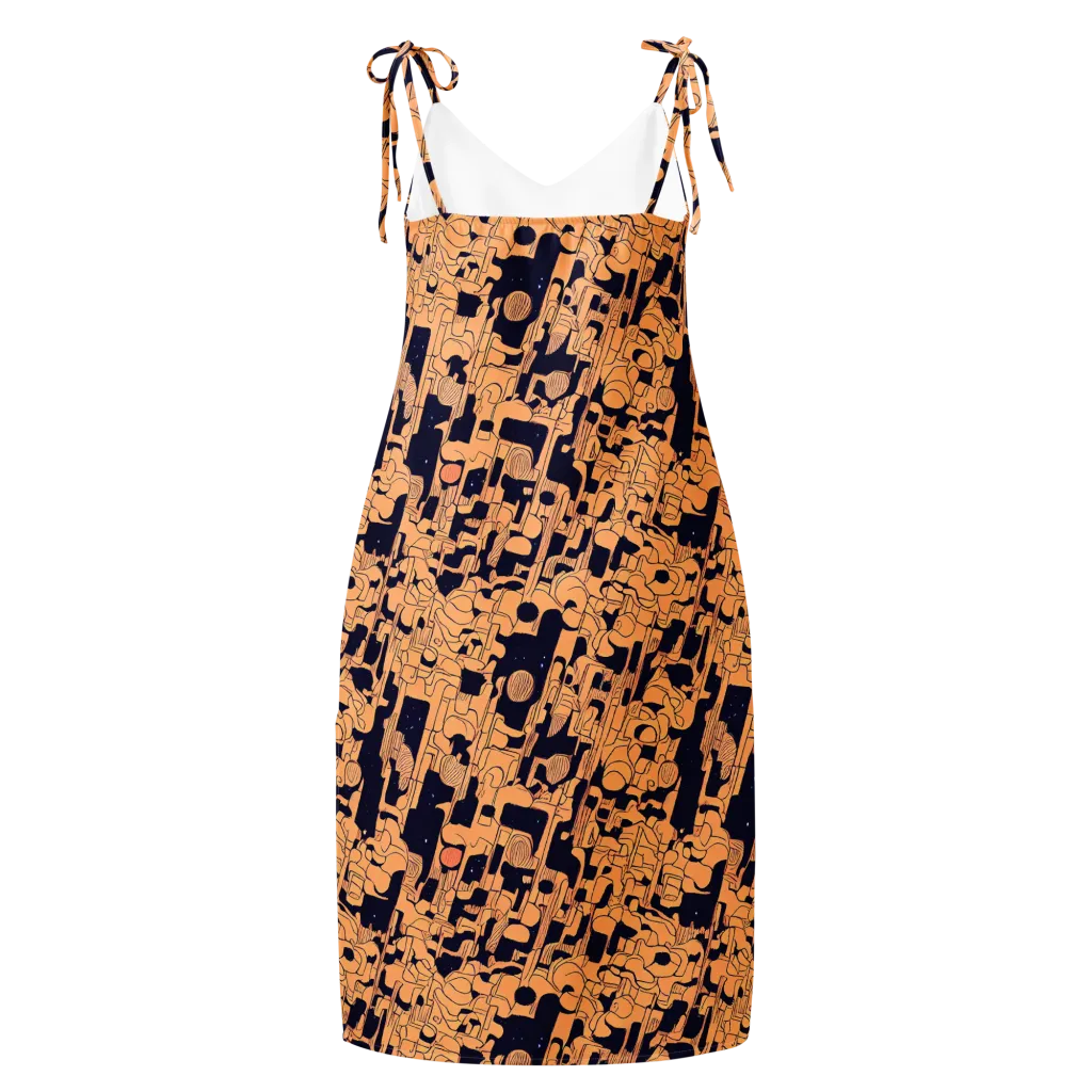 Apricot Orbit on Slip Dress — Back
