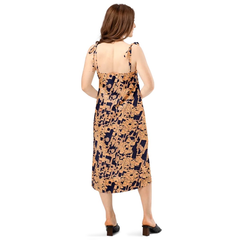 Apricot Orbit on Slip Dress — Back