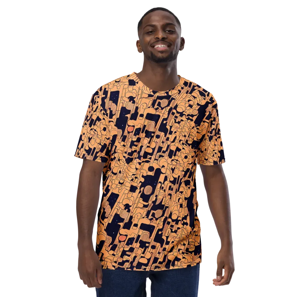 Apricot Orbit on Men's Crew Neck T-Shirt — Front