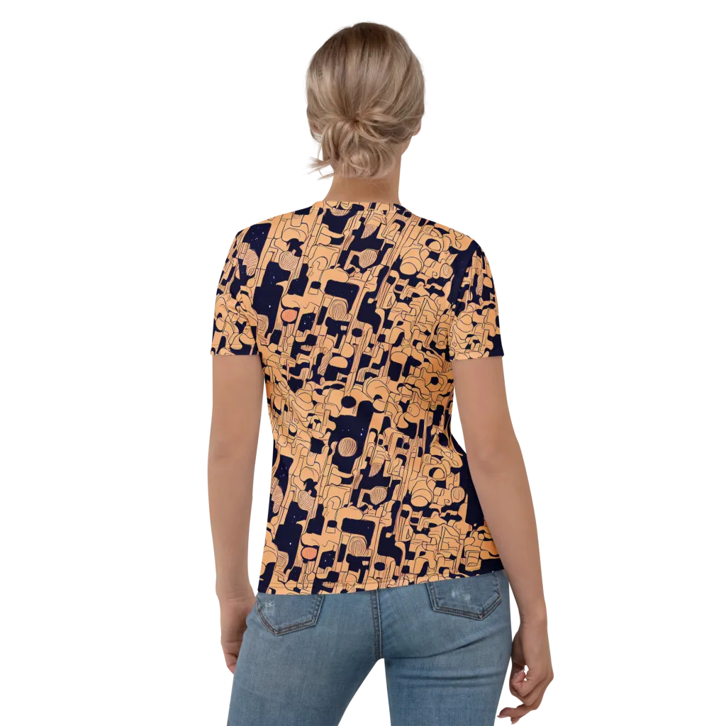 Apricot Orbit on Women's Crew Neck T-Shirt — Back