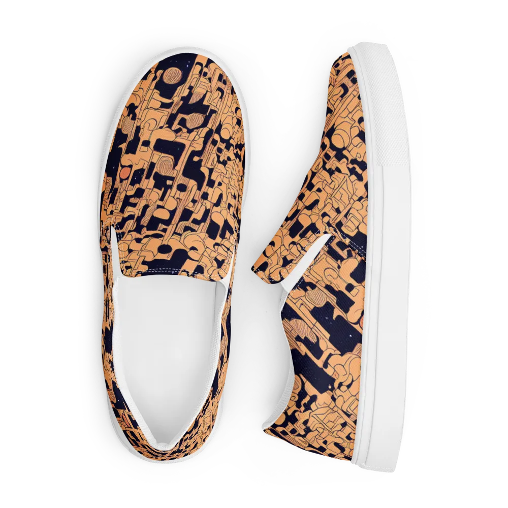 Apricot Orbit on Men's Slip-On Canvas Shoes — Front