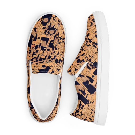 Apricot Orbit on a Men's Slip-On Canvas Shoes