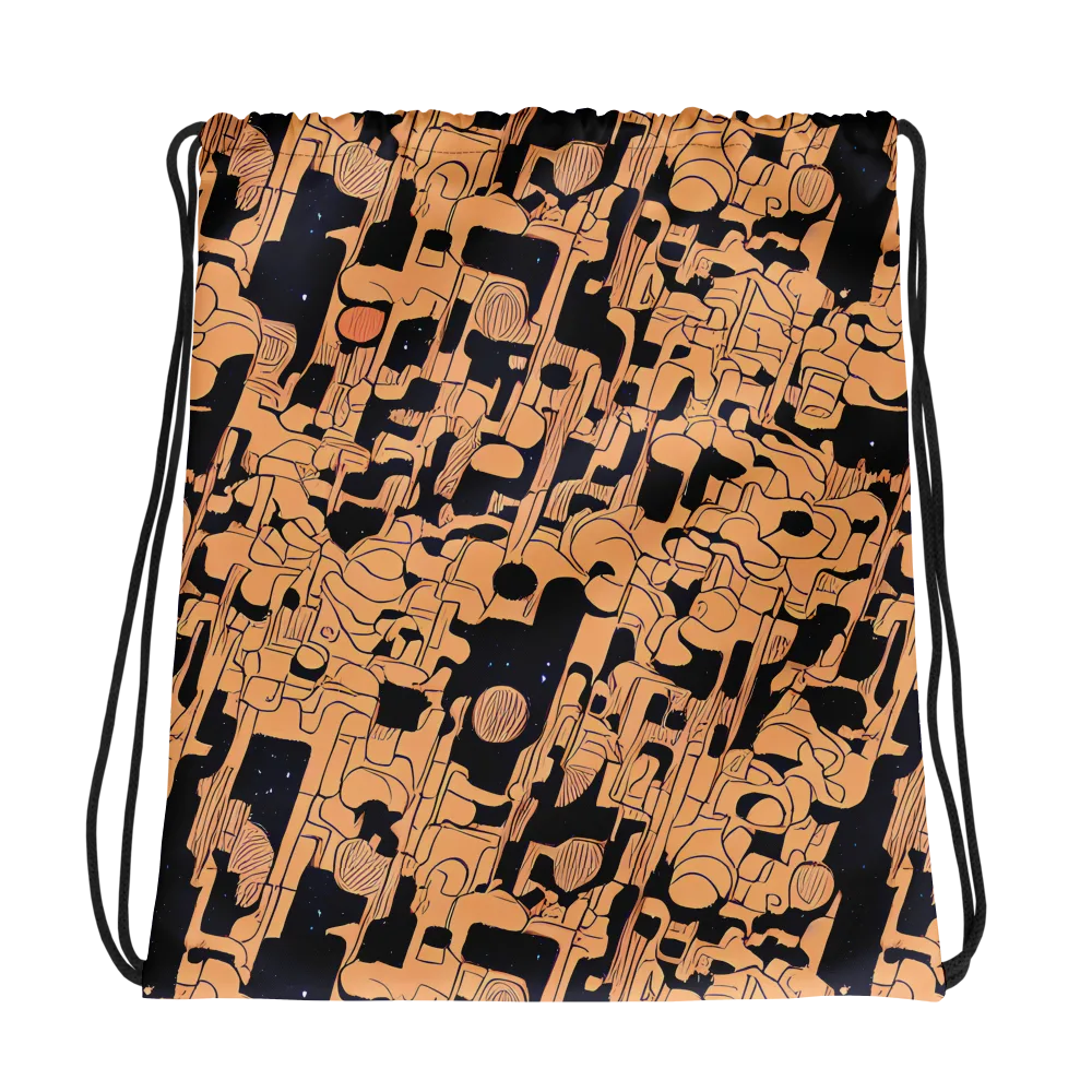 Apricot Orbit on Drawstring Bag — Photo