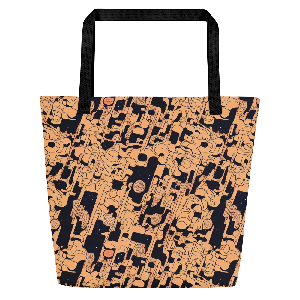 Apricot Orbit on Large Tote Bag W/ Pocket — Front