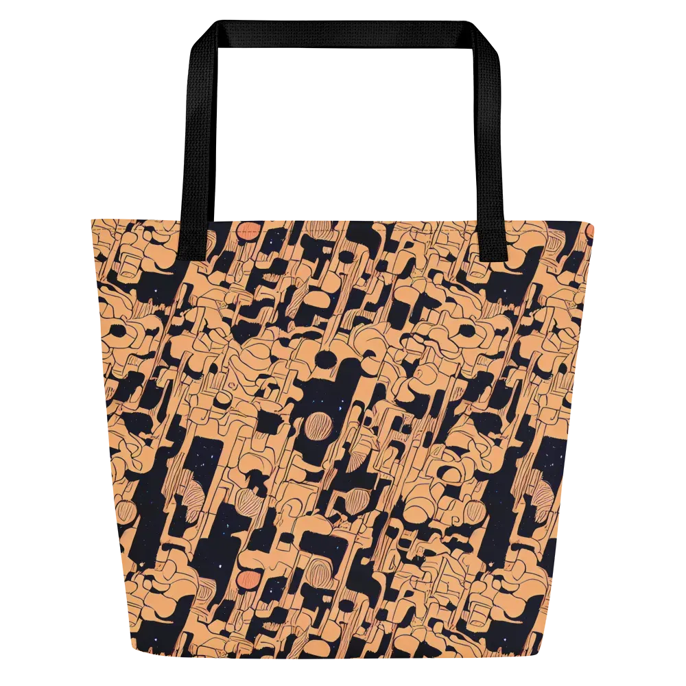 Apricot Orbit on Large Tote Bag W/ Pocket — Front
