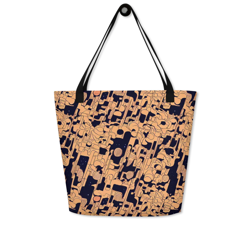 Apricot Orbit on Large Tote Bag W/ Pocket — Front