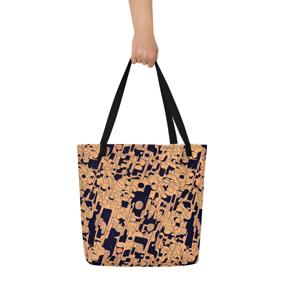 Apricot Orbit on Large Tote Bag W/ Pocket — Front