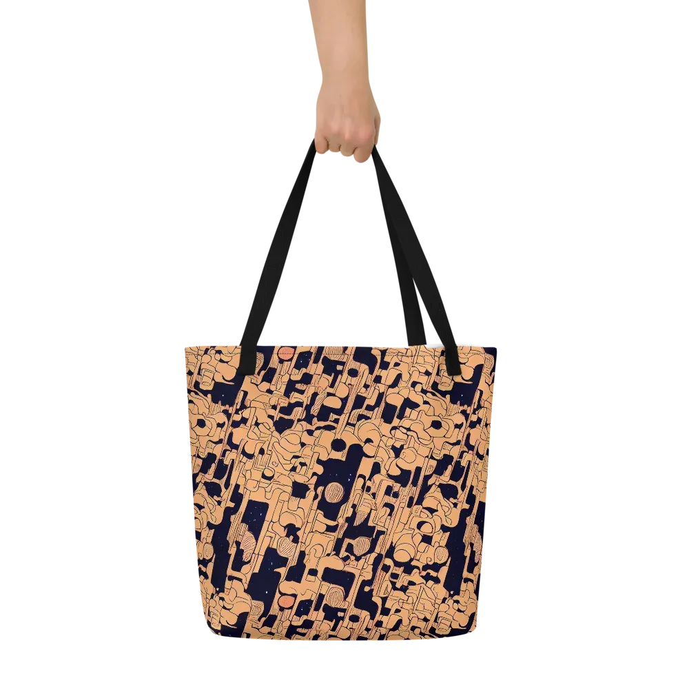 Apricot Orbit on Large Tote Bag W/ Pocket — Front