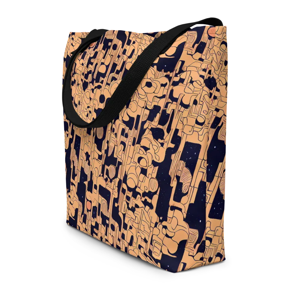 Apricot Orbit on Large Tote Bag W/ Pocket — Front