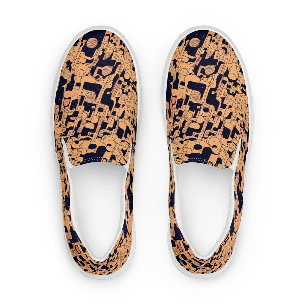 Apricot Orbit on Women's Slip-On Canvas Shoes — Front