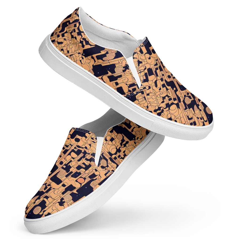 Apricot Orbit on Women's Slip-On Canvas Shoes — Front