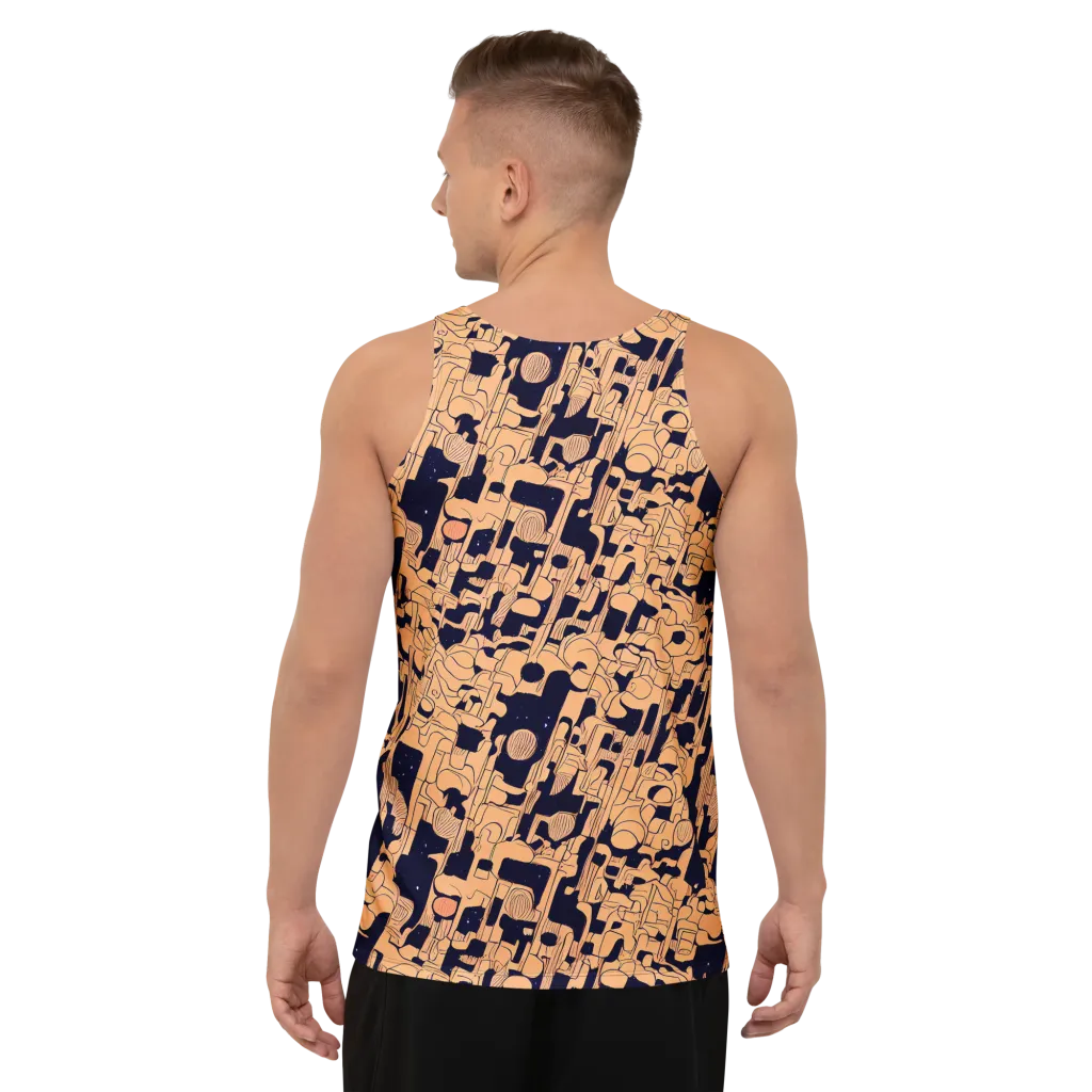 Apricot Orbit on Men's Tank Top — Back