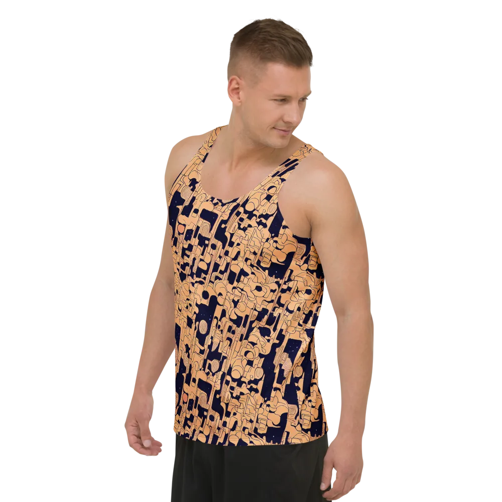 Apricot Orbit on Men's Tank Top — Left Front