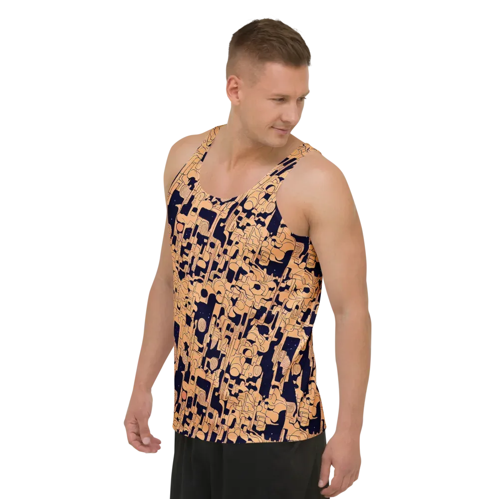 Apricot Orbit on Men's Tank Top — Left Front