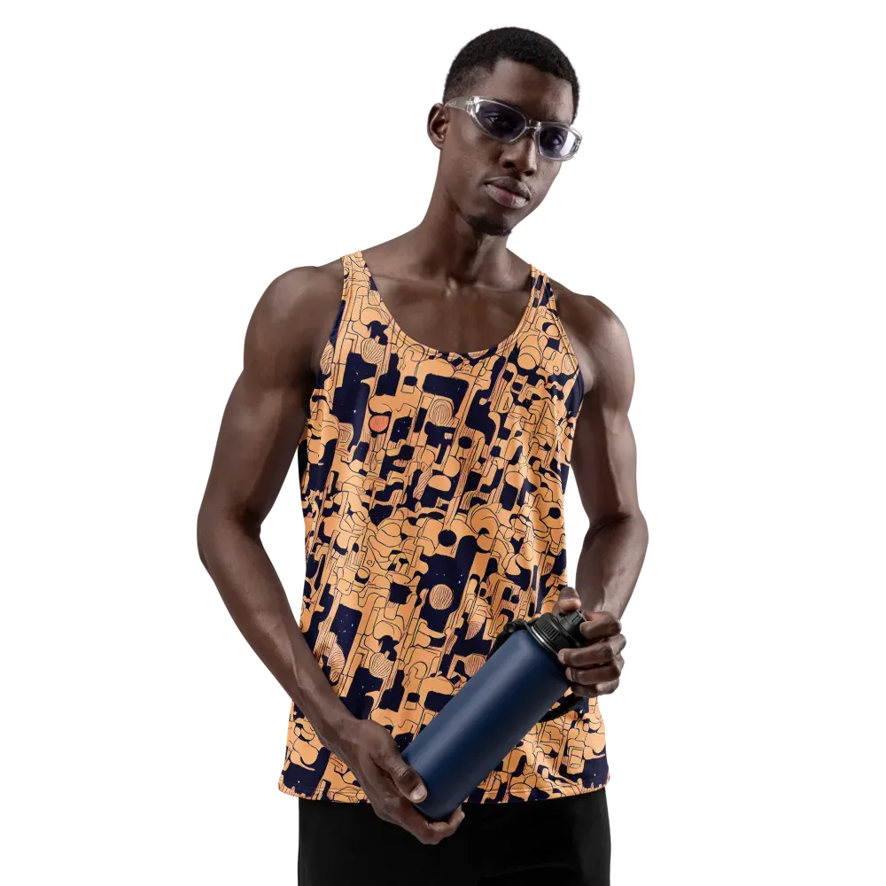Apricot Orbit on Men's Tank Top — Front