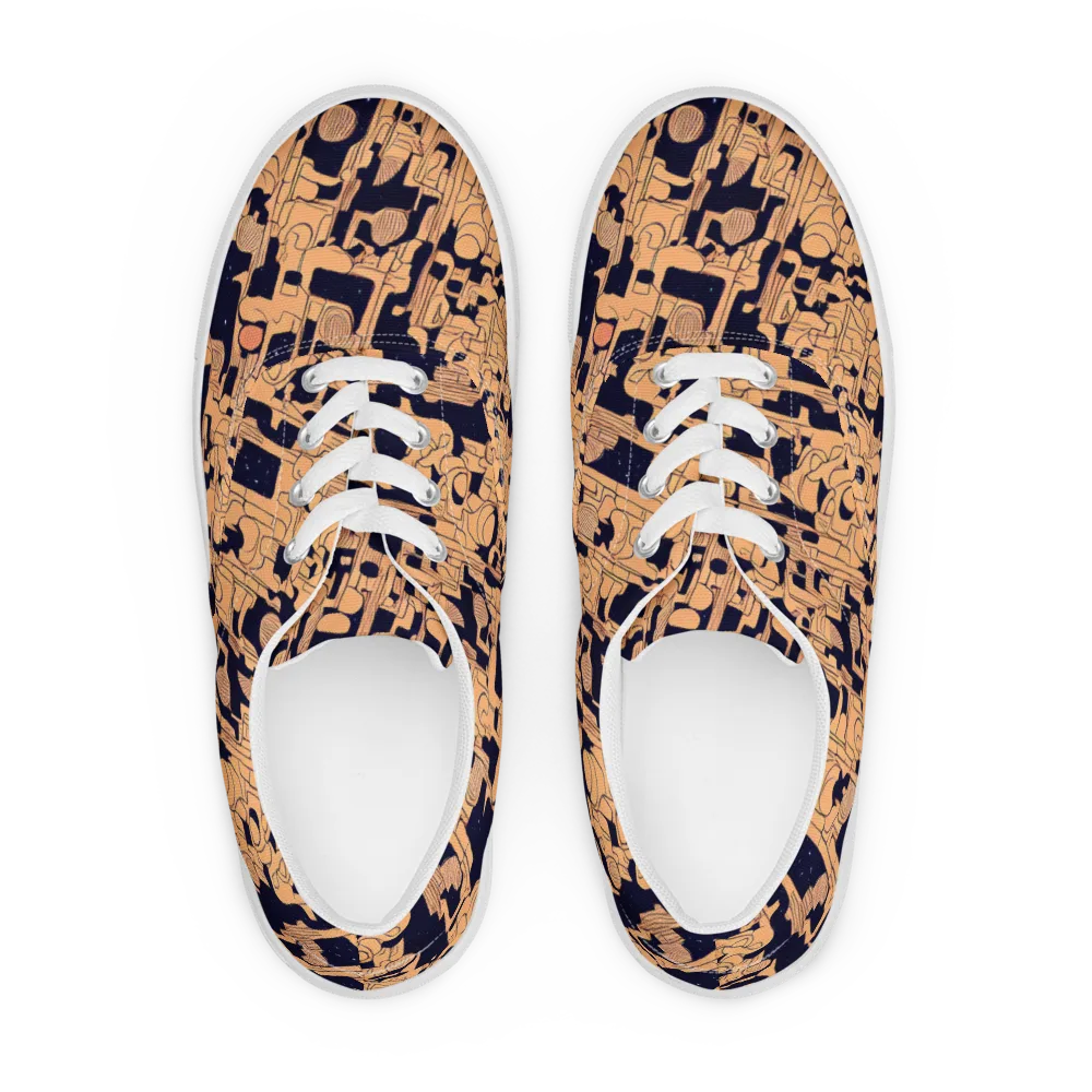 Apricot Orbit on Men's Lace-Up Canvas Shoes — Front