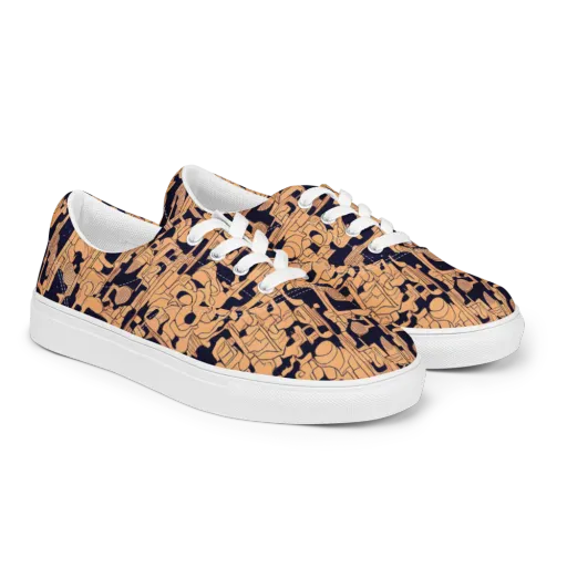 Apricot Orbit on a Men's Lace-Up Canvas Shoes