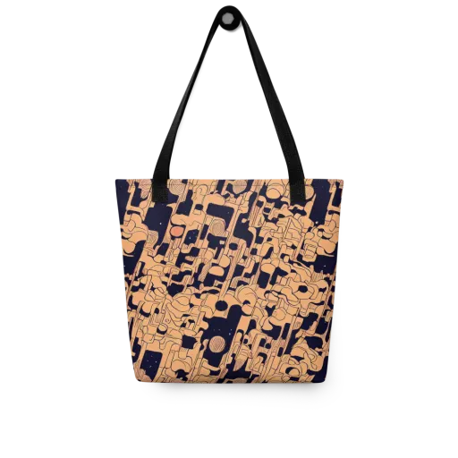 Apricot Orbit on a Tote Bag