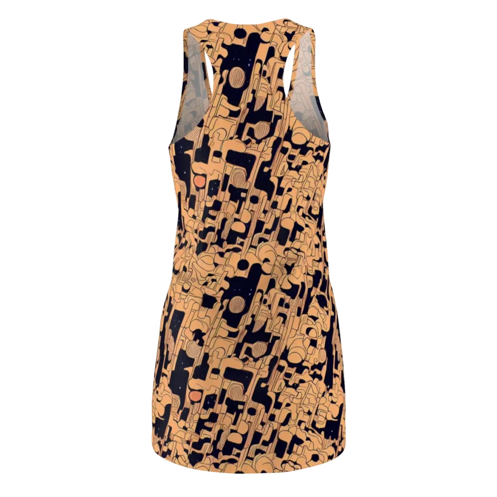 Apricot Orbit on Racerback Dress — Back