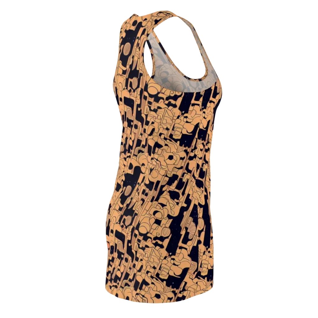 Apricot Orbit on Racerback Dress — Back Side