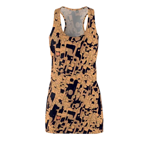 Apricot Orbit on a Racerback Dress