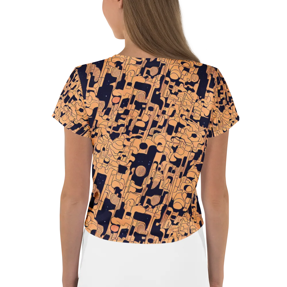 Apricot Orbit on Crop Tee — Back