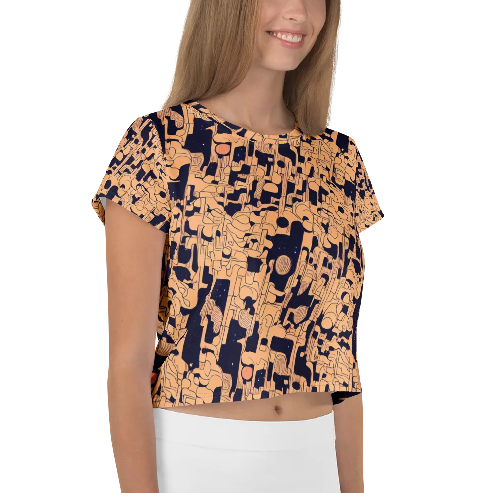 Apricot Orbit on Crop Tee — Right