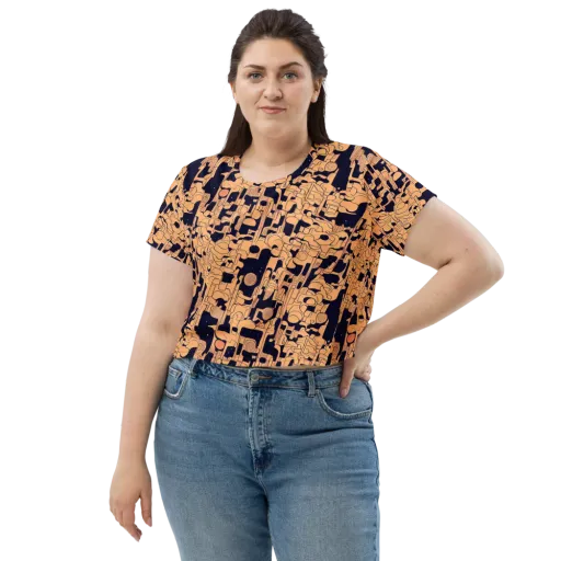 Apricot Orbit on a Crop Tee