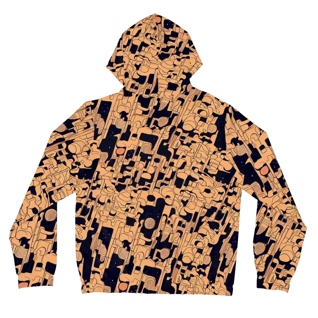 Apricot Orbit on Women's Full-Zip Hoodie — Back
