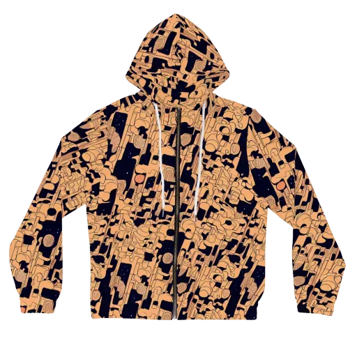 Apricot Orbit on a Women's Full-Zip Hoodie