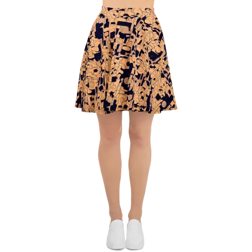 Apricot Orbit on a Skater Skirt