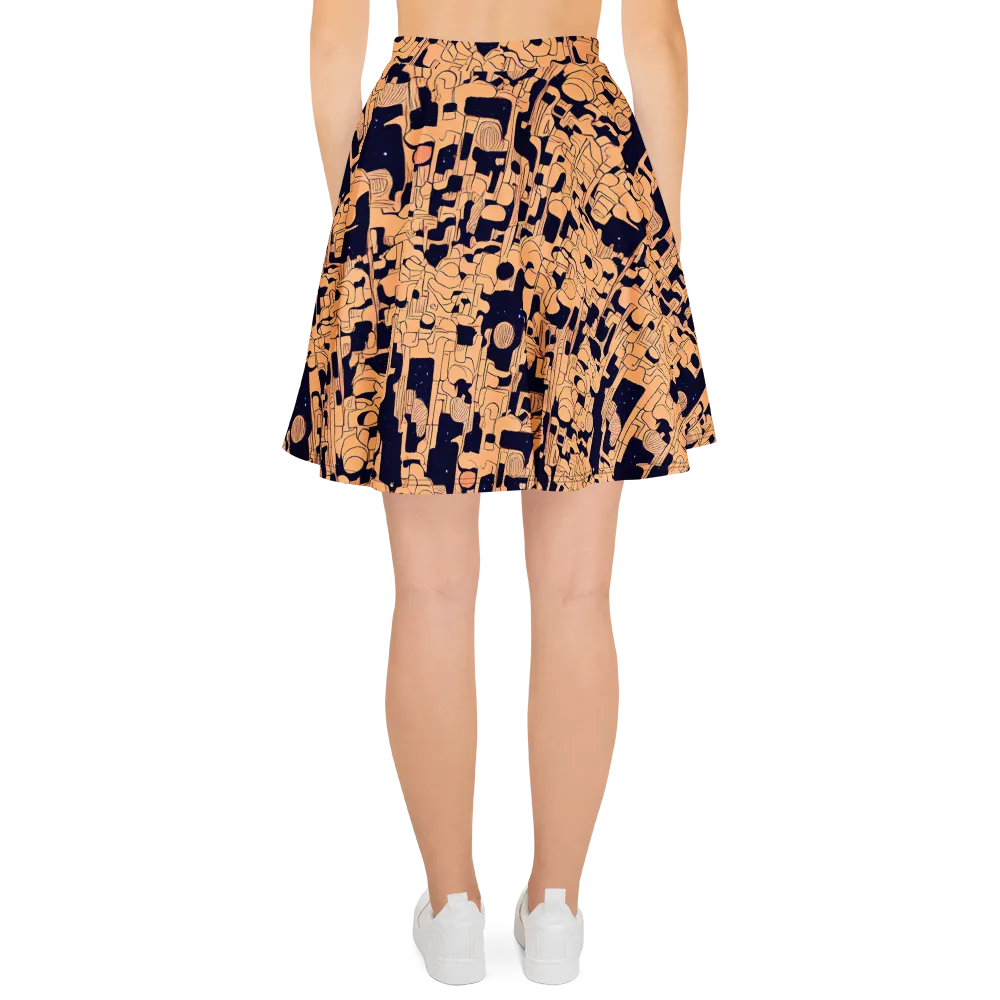 Apricot Orbit on Skater Skirt — Back