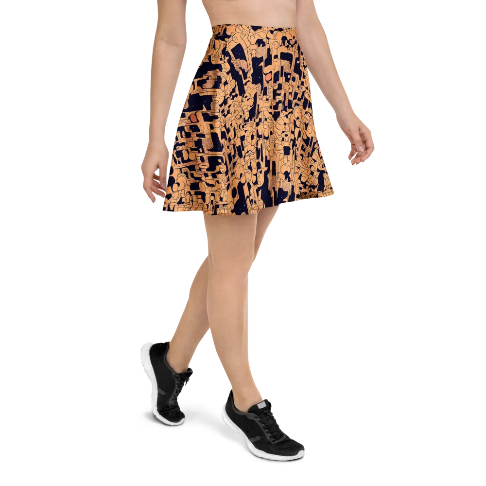 Apricot Orbit on Skater Skirt — Right