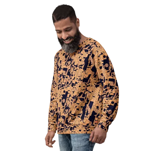 Apricot Orbit on a Sweatshirt