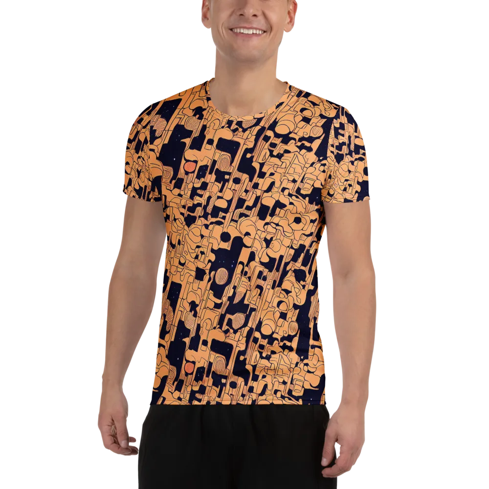 Apricot Orbit on Men's Athletic T-Shirt — Front