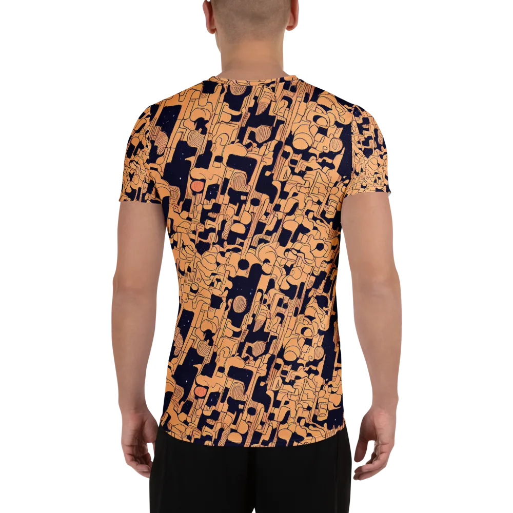 Apricot Orbit on Men's Athletic T-Shirt — Back