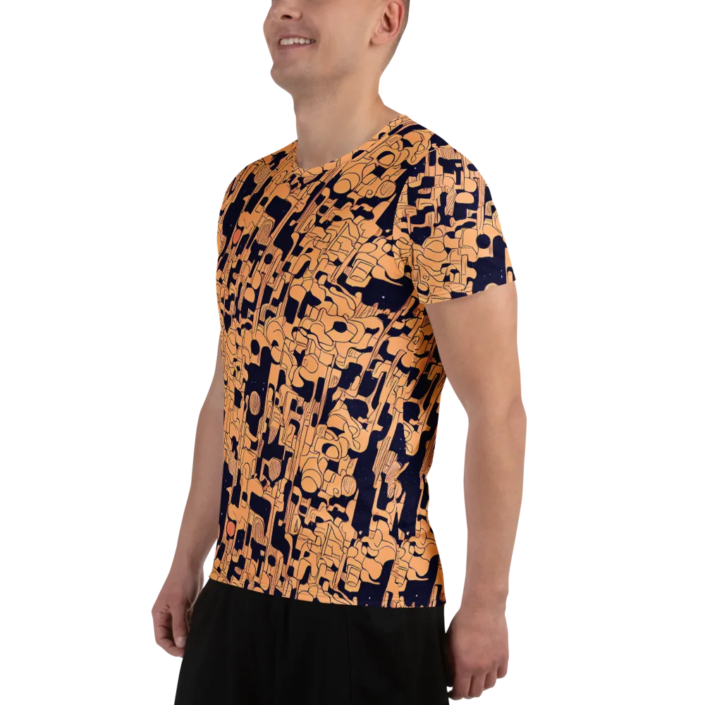 Apricot Orbit on Men's Athletic T-Shirt — Left