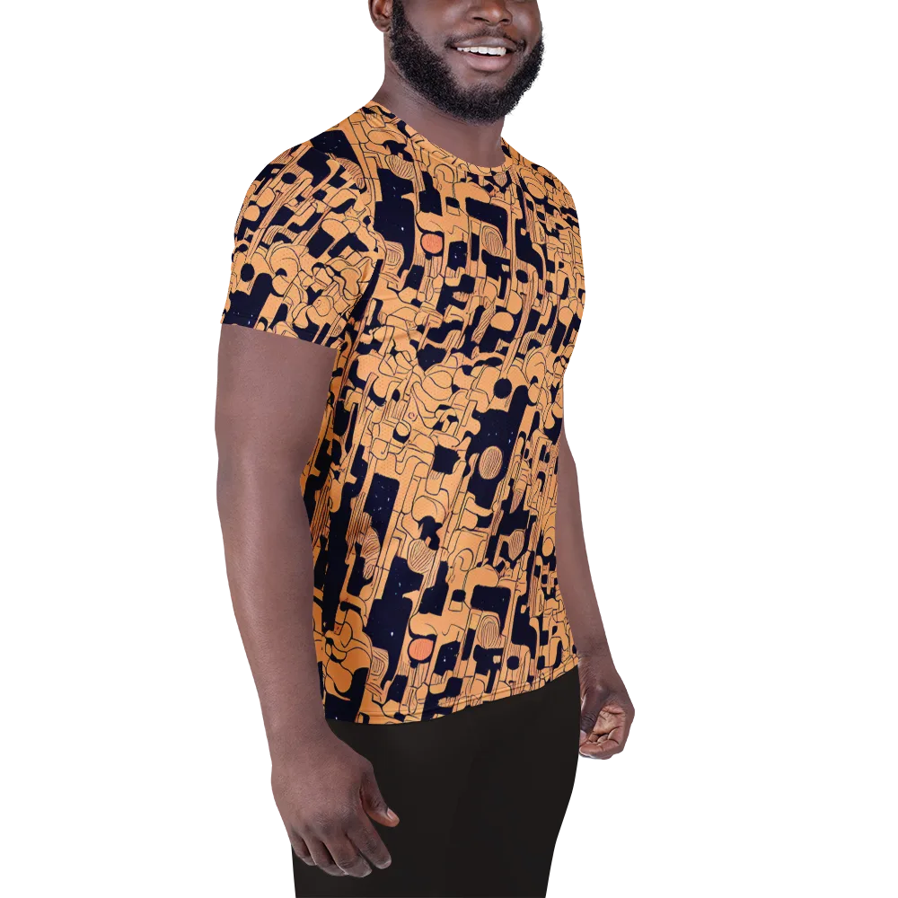 Apricot Orbit on Men's Athletic T-Shirt — Right