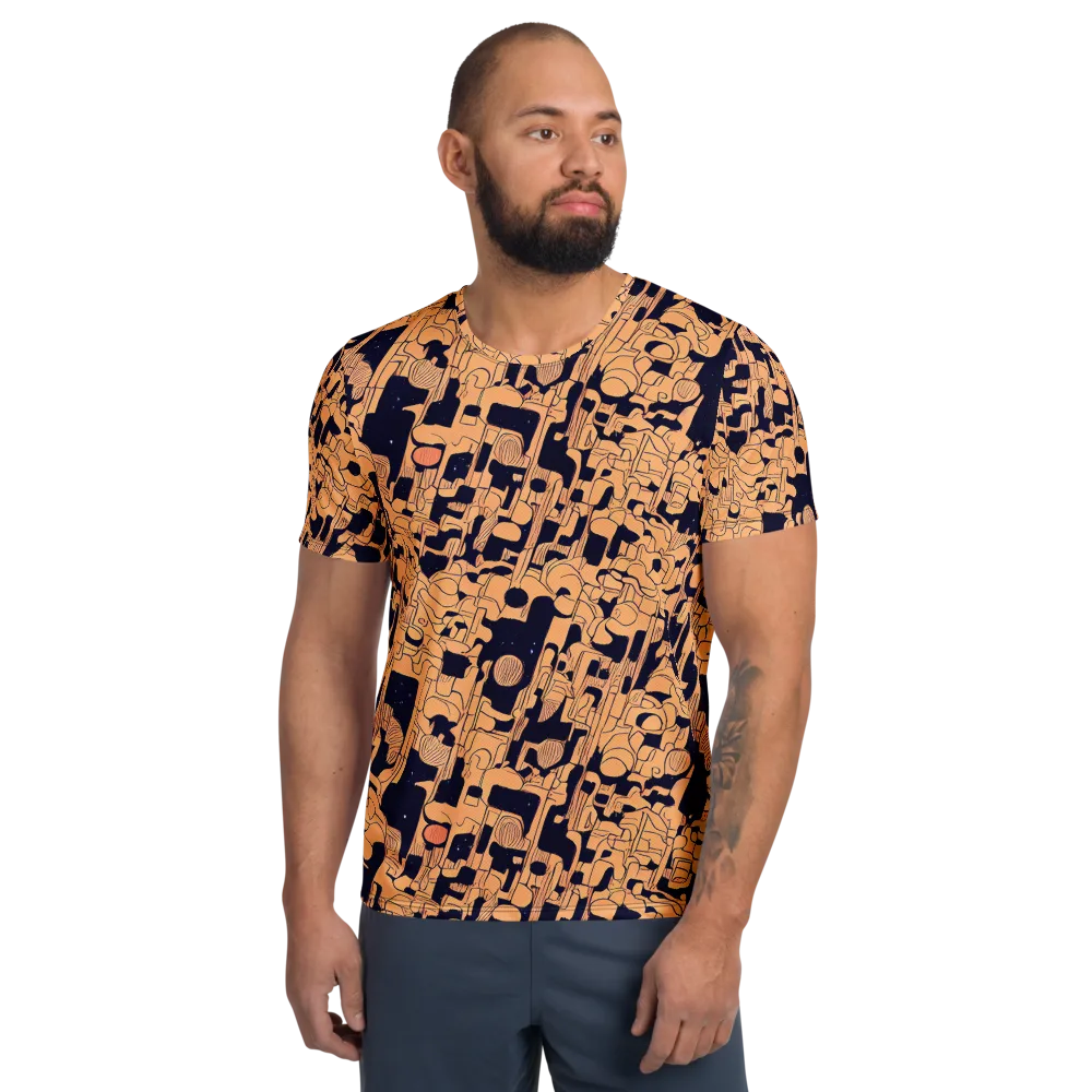 Apricot Orbit on Men's Athletic T-Shirt — Front