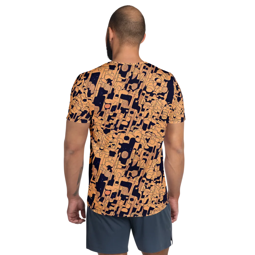 Apricot Orbit on Men's Athletic T-Shirt — Back