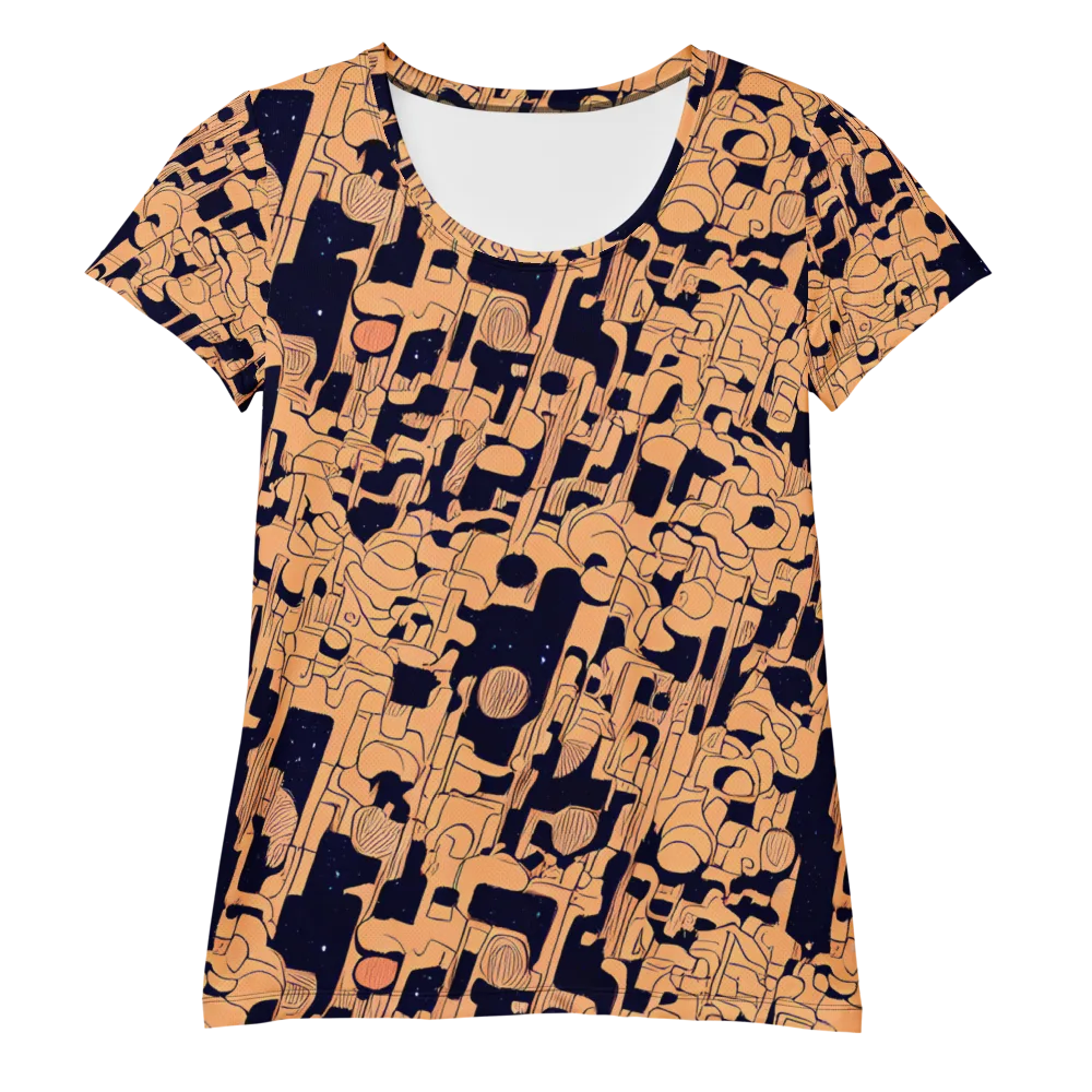 Apricot Orbit on Women's Athletic T-Shirt — Front