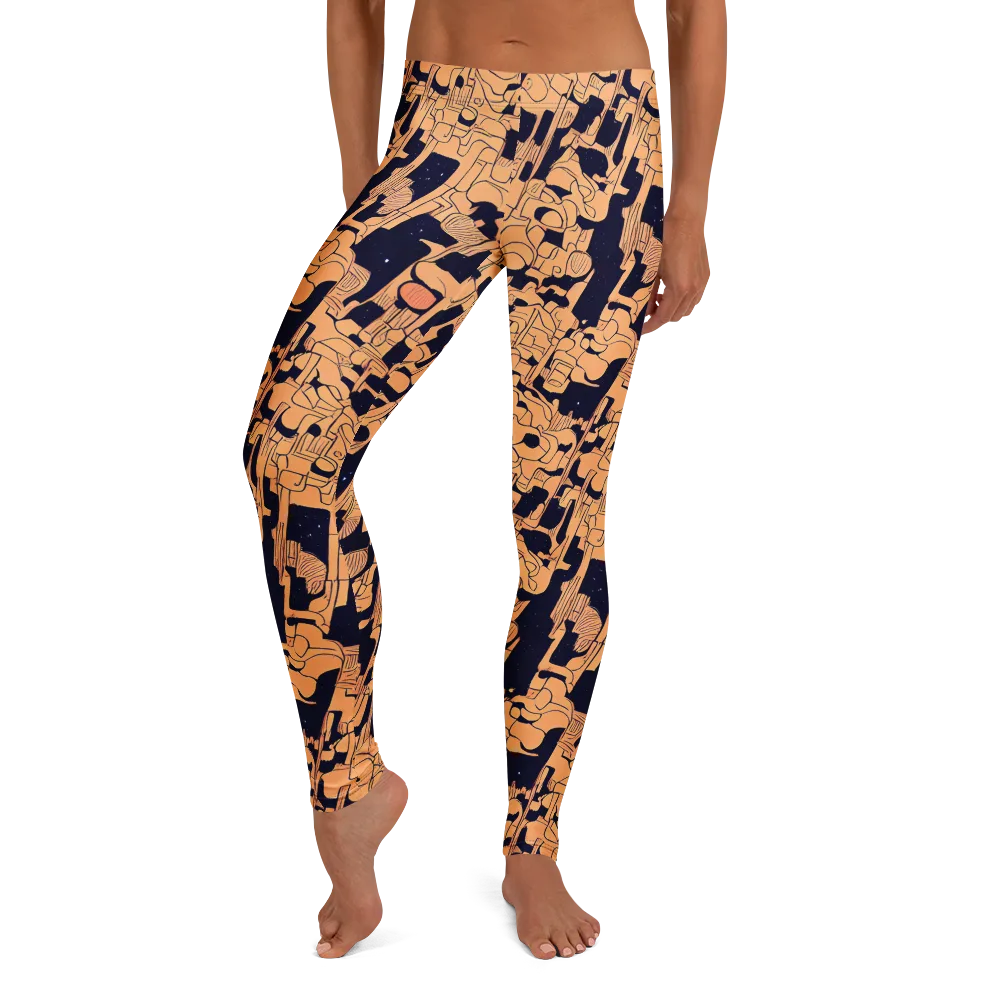 Apricot Orbit on Leggings — Front