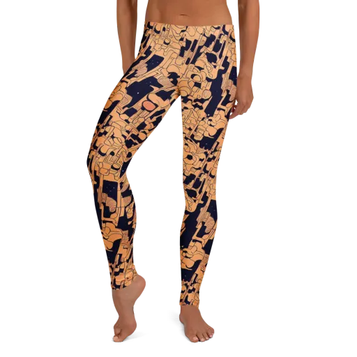 Apricot Orbit on a Leggings