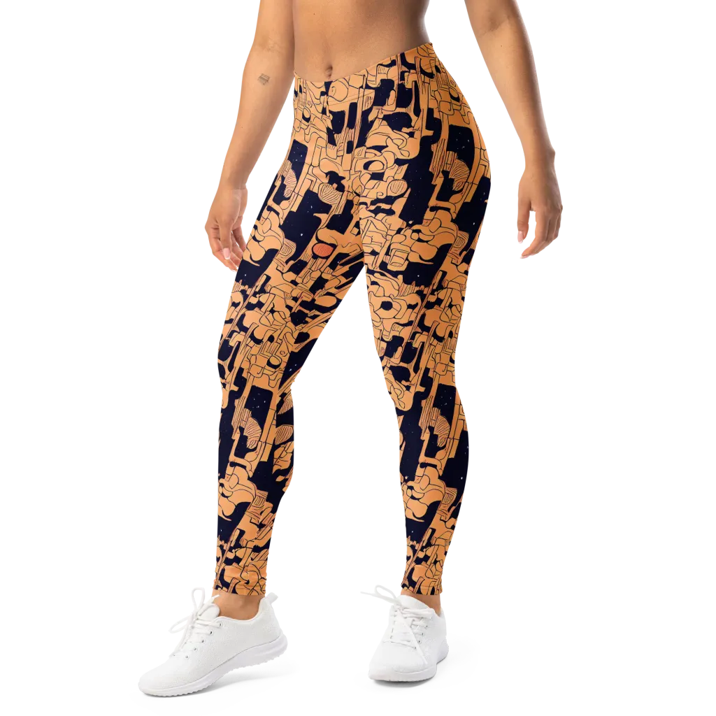 Apricot Orbit on Leggings — Left Front