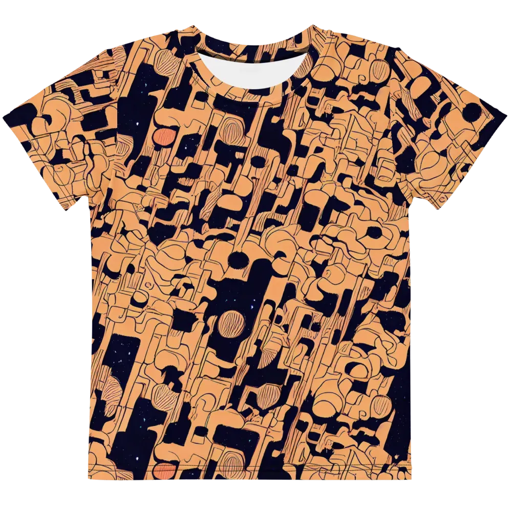Apricot Orbit on Kids Crew Neck T-Shirt — Front